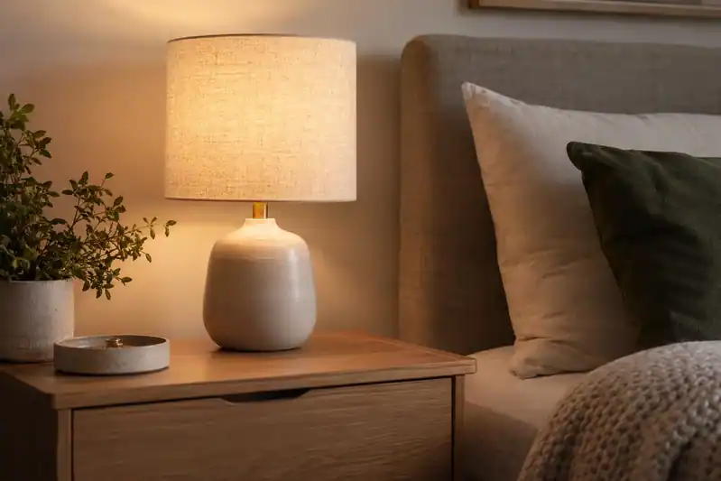 a simple unbranded bedside table lamp